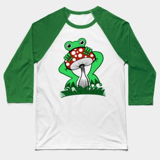 Frog on a mushroom Baseball T-Shirt